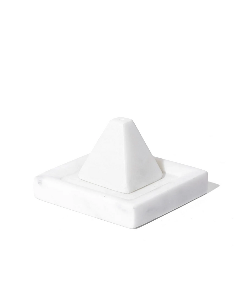white marble zentriad incense holder