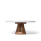Luxe Dessert Stand White Marble top and wooden Base by Atrikala