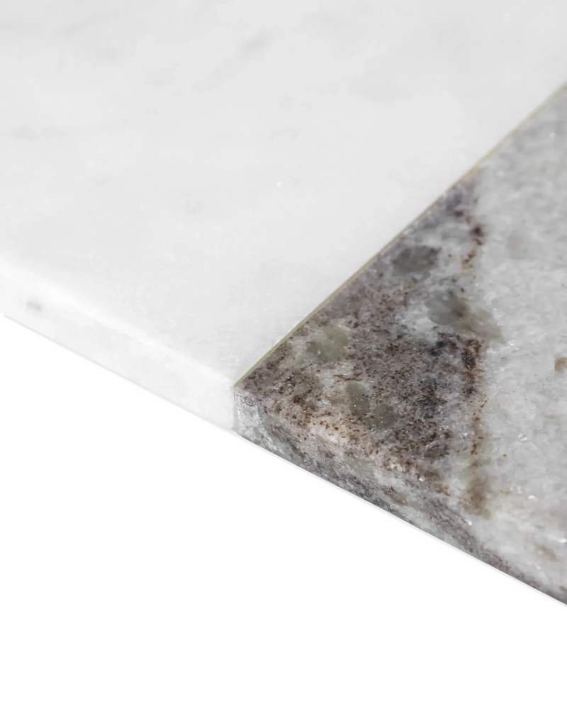  linear luxe platter – black & white marble