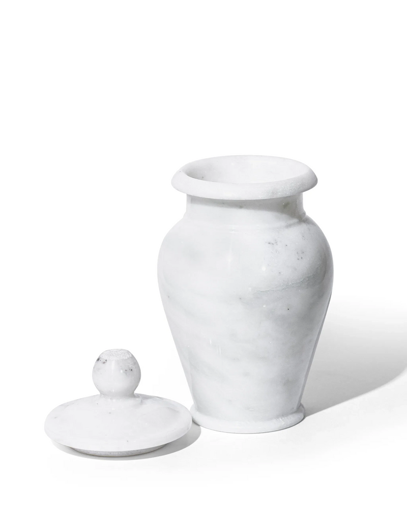 White Marble Decor Jar 