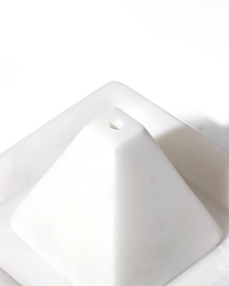 white marble zentriad incense holder