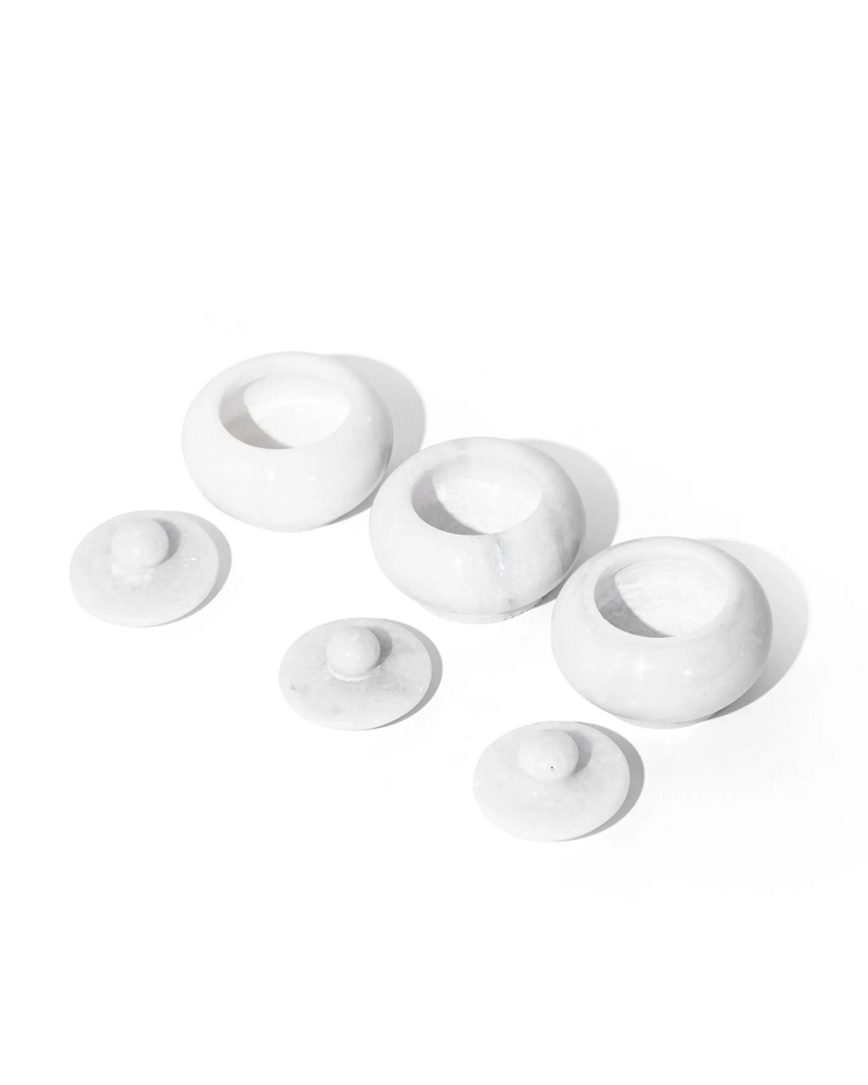 White Marble Trio Spice Keeper