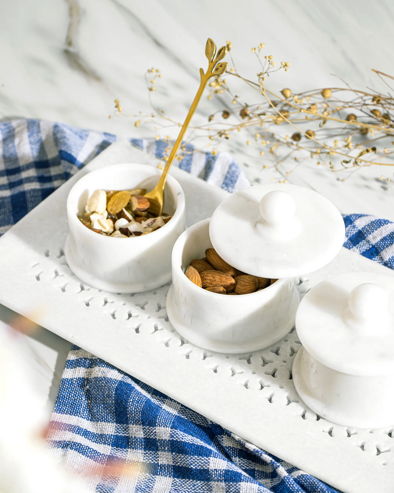 Carved Marble Serving Set