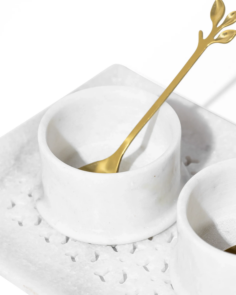 Carved Marble Serving Set