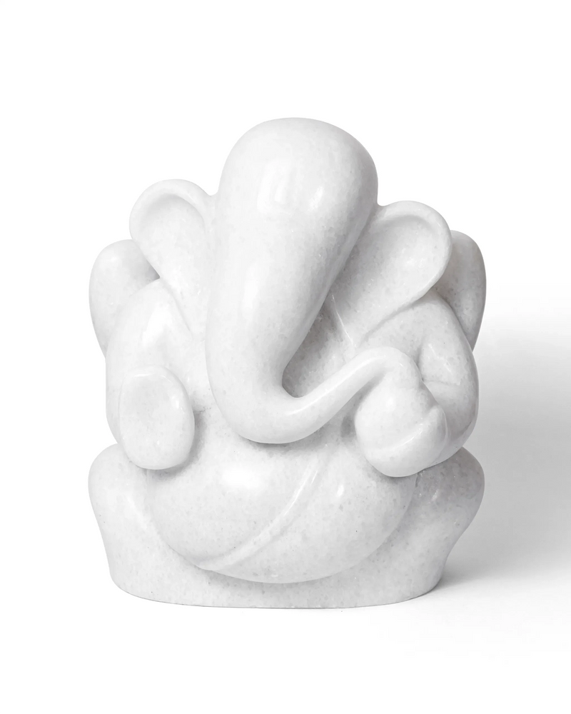 white marbel ganpati murti