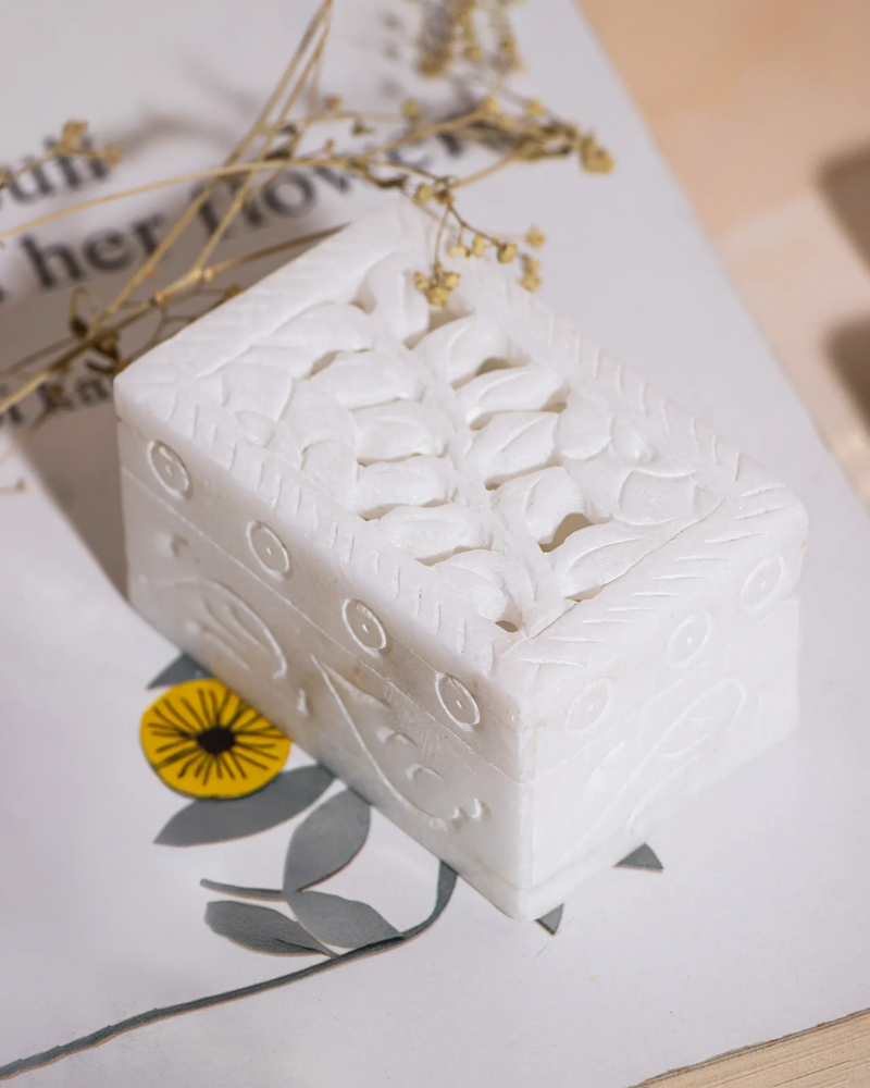 Carved Marble Jewel Box 
