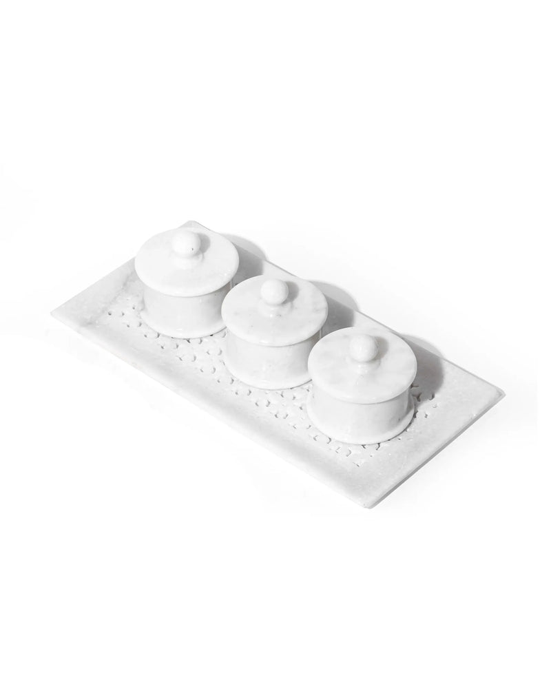 Carved Marble Serving Set