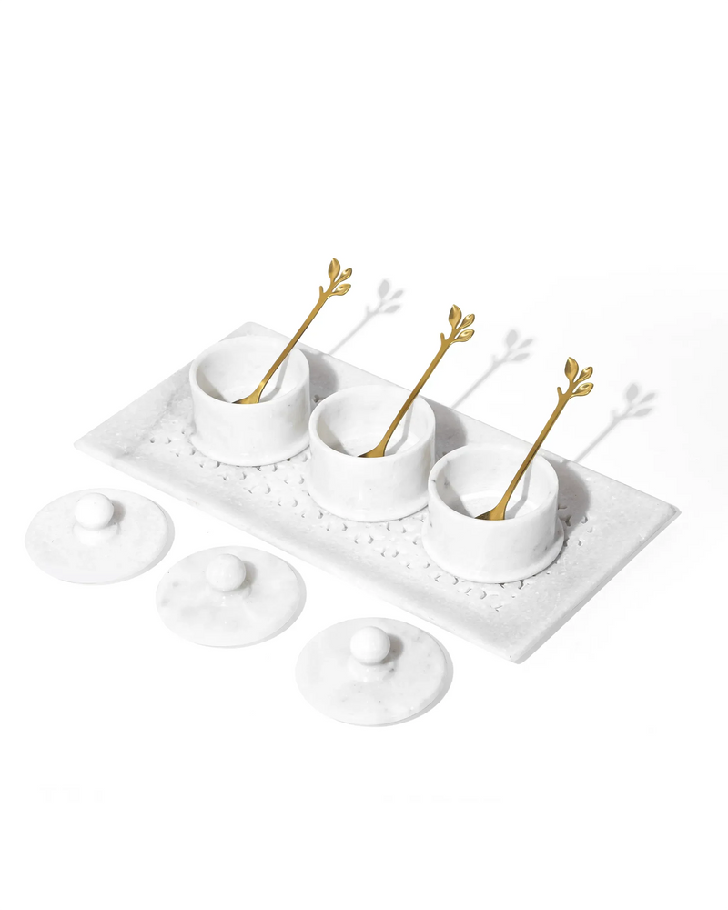 Carved Marble Serving Set