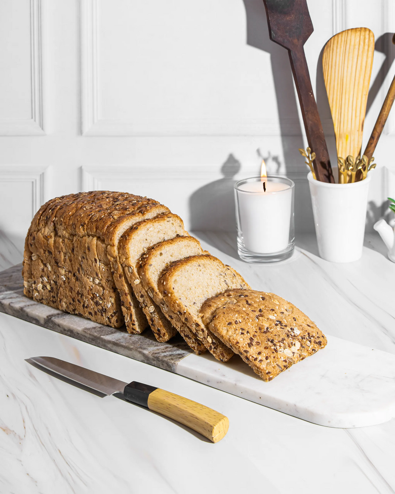 linear luxe platter – black & white marble
